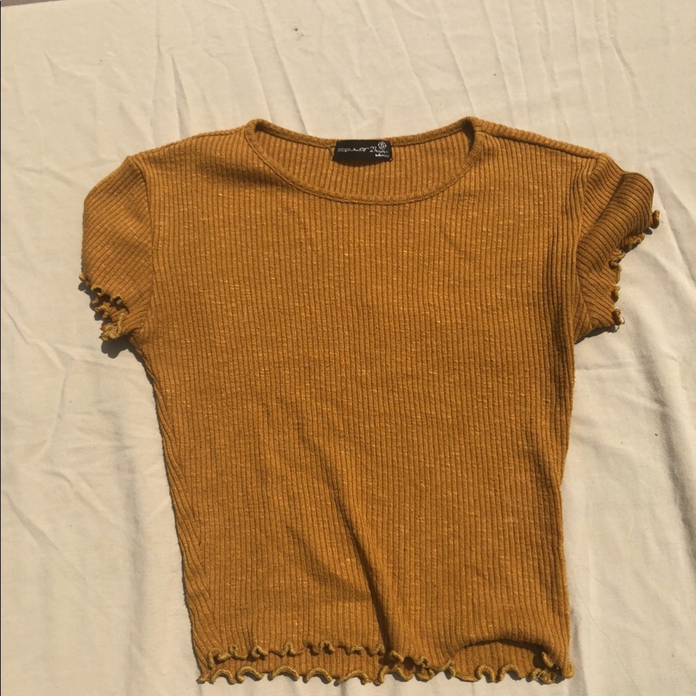 simple mustard yellow crop top
